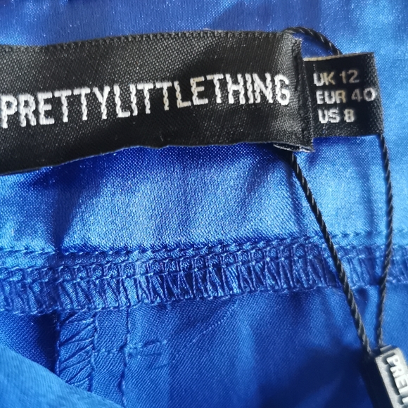 NWT PRETTYLITTLETHING blue satin trousers - Picture 4 of 5